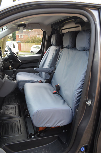 Vauxhall Vivaro 2019+ Seat Covers Grey / NO Worktray Scutes Ltd