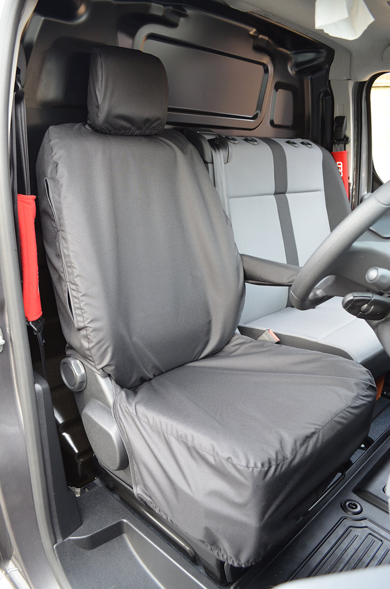 Vauxhall Vivaro 2019+ Tailored Waterproof Driver Seat Cover Black Scutes Ltd