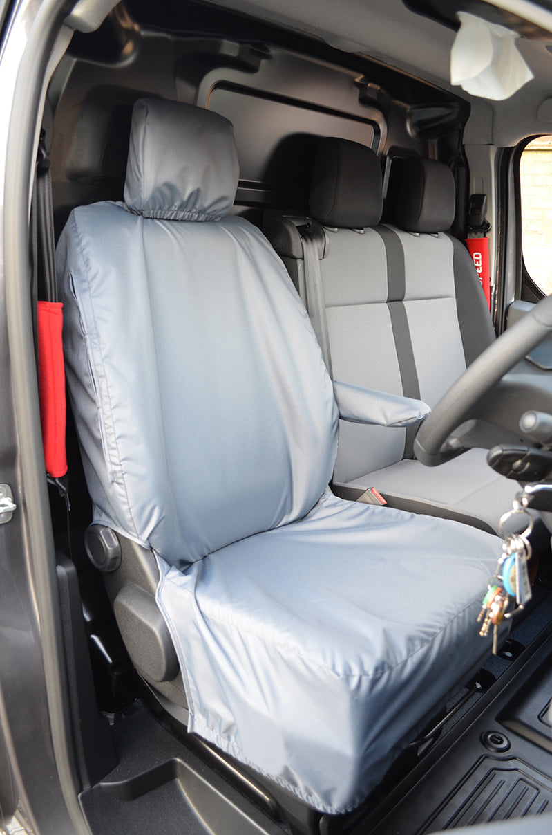 Peugeot Expert 2016+ Tailored Waterproof Driver Seat Cover Grey Scutes Ltd