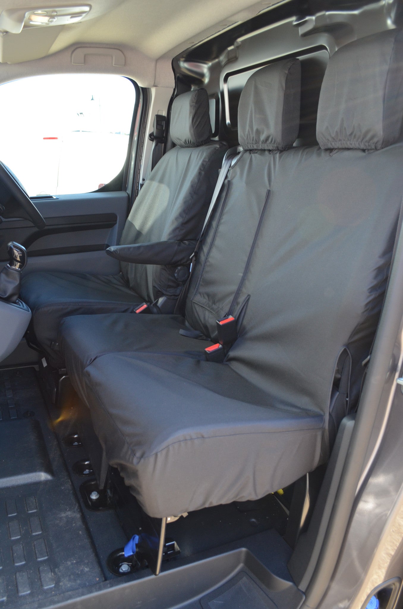 Toyota Proace 2016 Onwards Seat Covers Black / Comfort Grade (With Worktray) Scutes Ltd