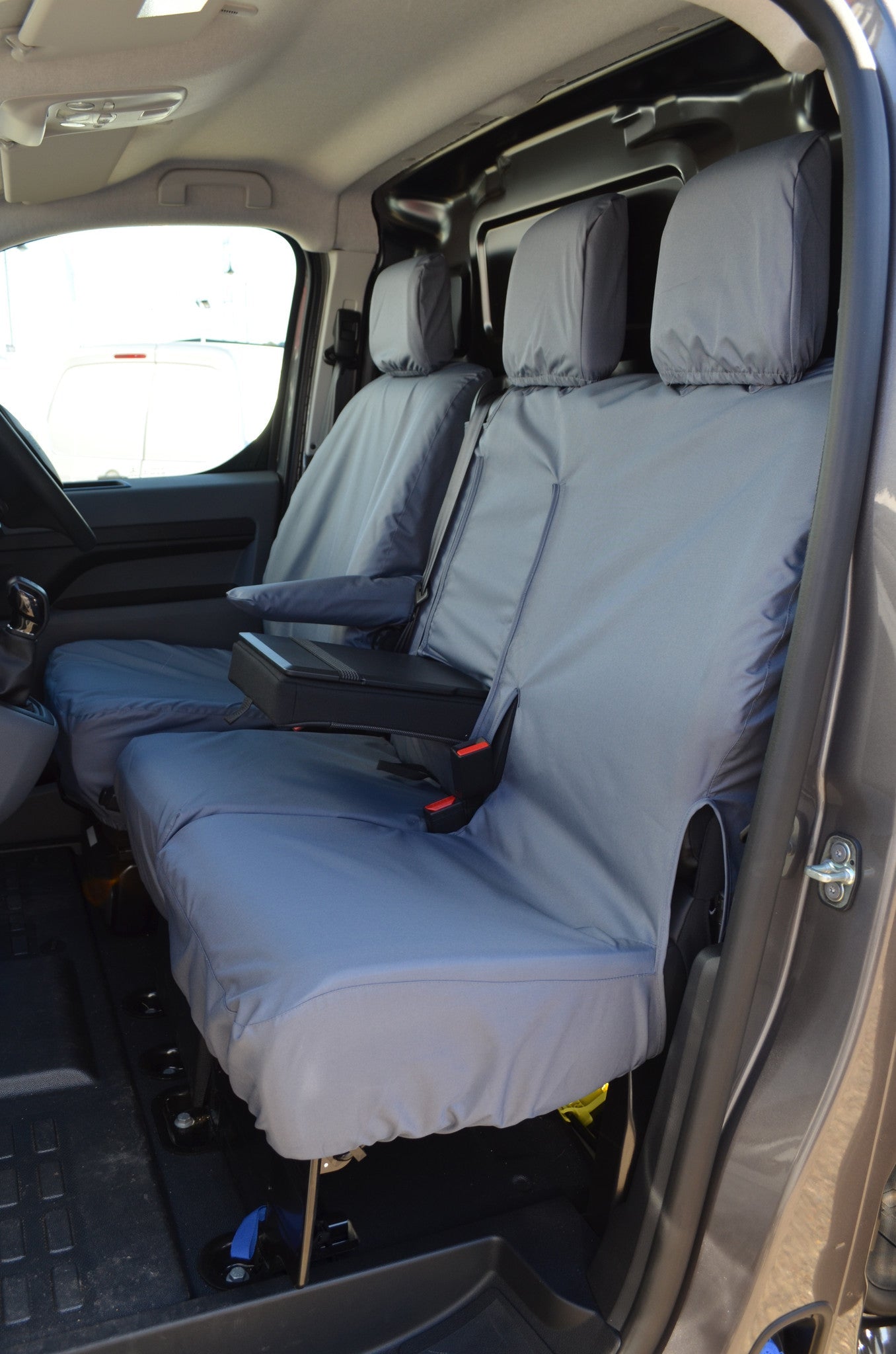 Toyota Proace 2016 Onwards Seat Covers Grey / Comfort Grade (With Worktray) Scutes Ltd