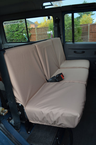 Land Rover Defender 1983 - 2007 Rear Seat Covers 2nd Row 3 Singles / Sand Scutes Ltd