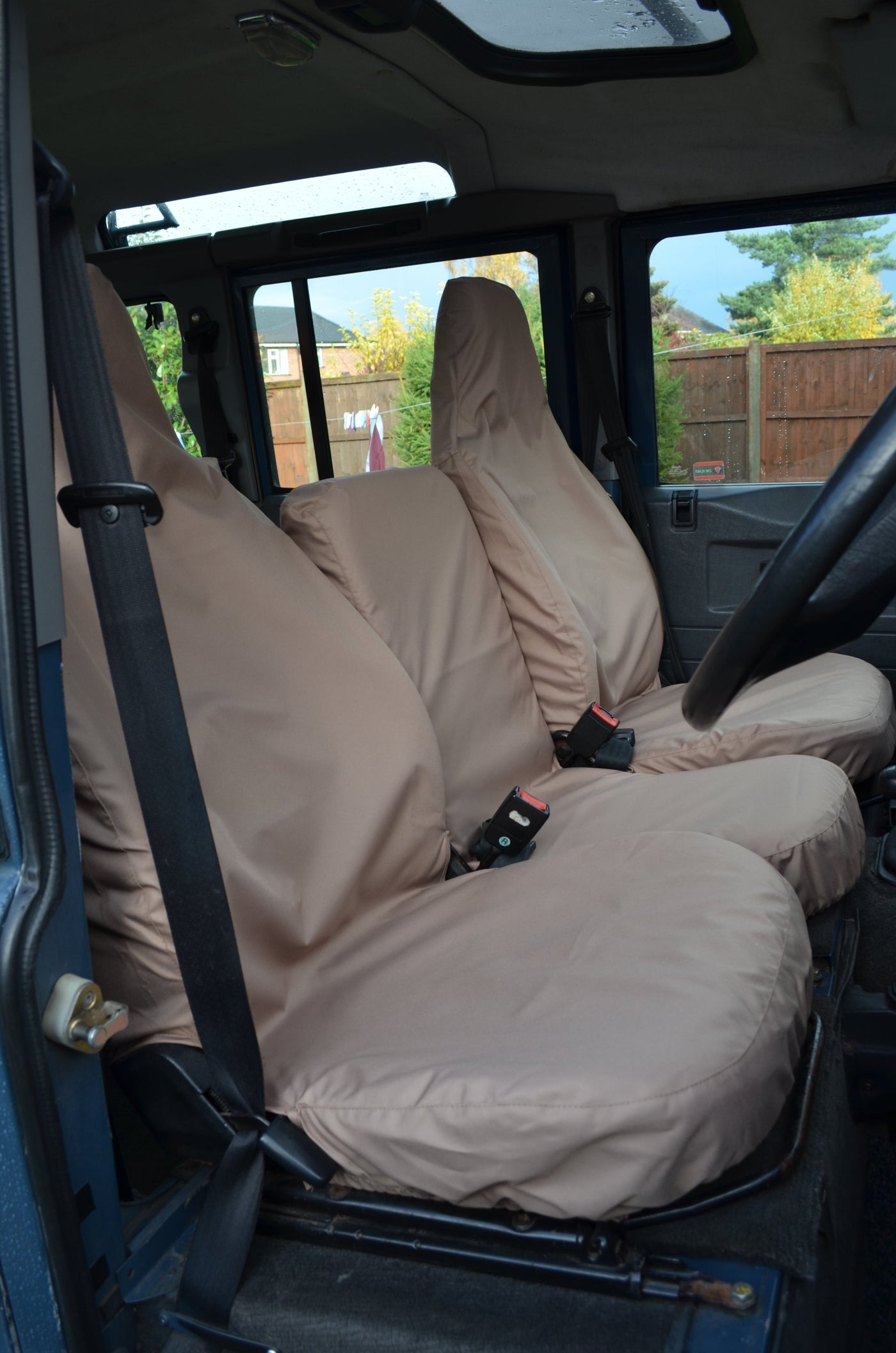 Land Rover Defender 1983 - 2007 Front Seat Covers 3 Front Seats / Sand Scutes Ltd