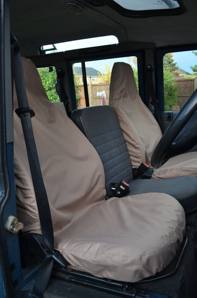 Land Rover Defender 1983 - 2007 Front Seat Covers Front Pair / Sand Scutes Ltd
