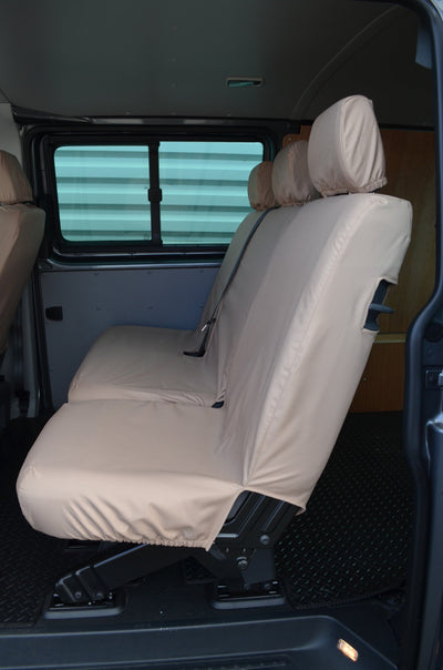 VW Volkswagen Transporter T5 Kombi 2010 - 2015 Rear Seat Covers Single &amp; Double Seats / Beige Scutes Ltd