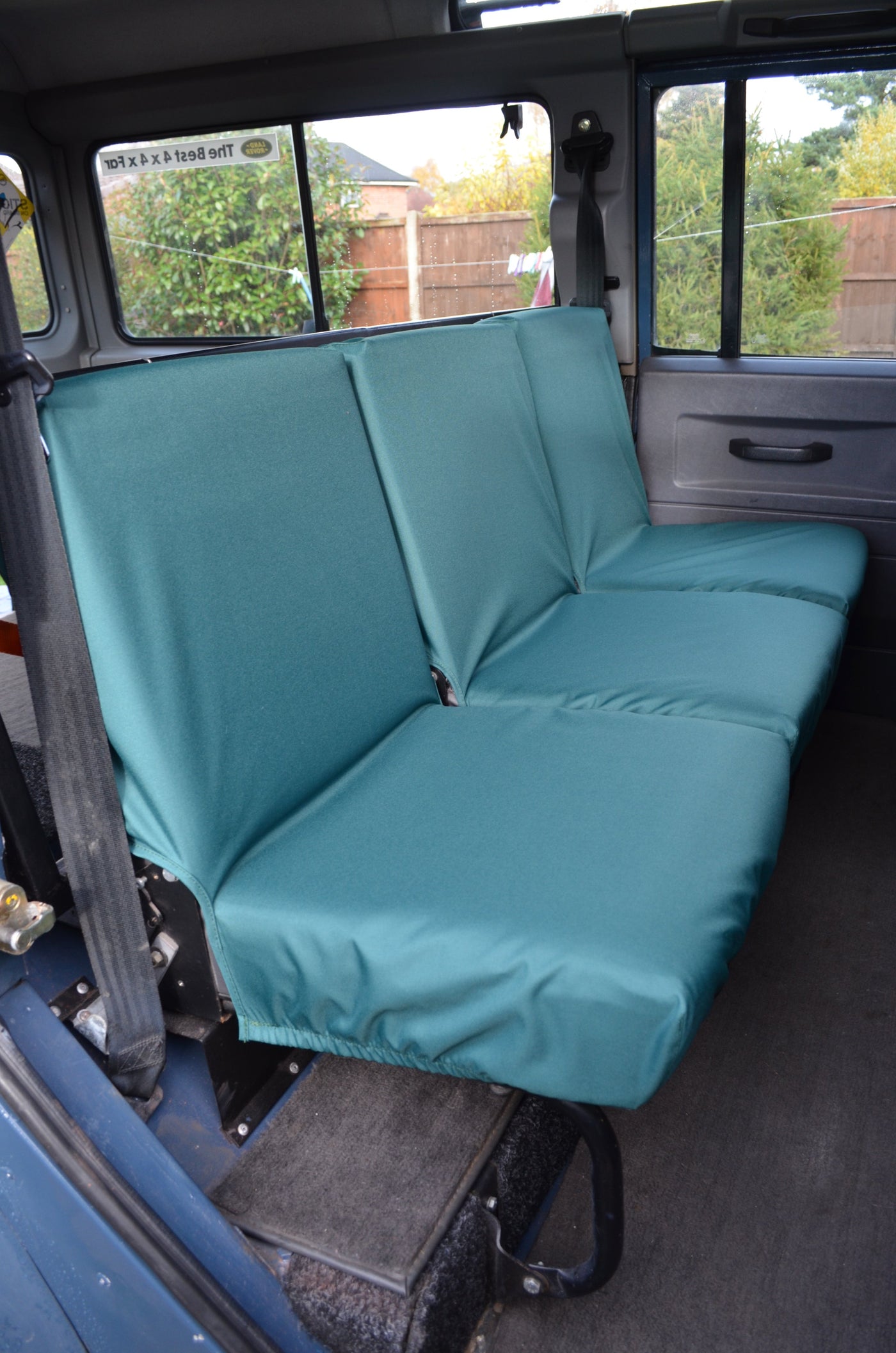 Land Rover Defender 1983 - 2007 Rear Seat Covers 2nd Row 3 Singles / Green Scutes Ltd