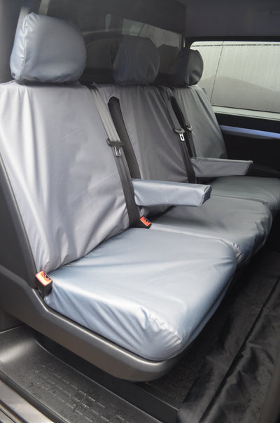 Toyota Proace 2016+ Crew Cab Rear Tailored Seat Cover Grey Scutes Ltd