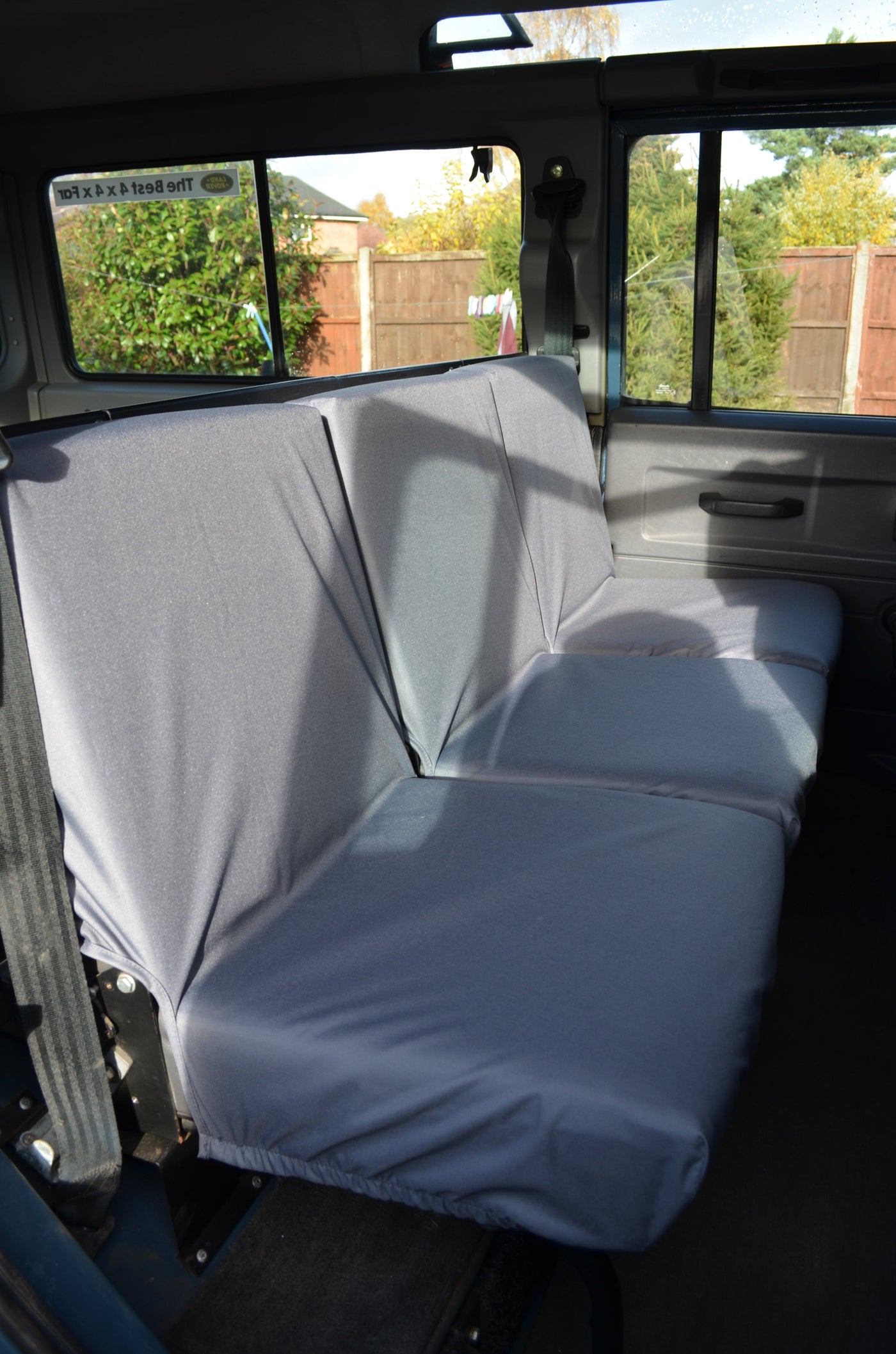 Land Rover Defender 1983 - 2007 Rear Seat Covers 2nd Row 3 Singles / Grey Scutes Ltd