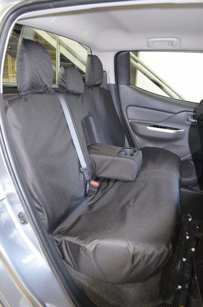 Mitsubishi L200 Mk 7 Double Cab (2015 Onwards) Tailored Seat Covers Rear Seats / Black Scutes Ltd