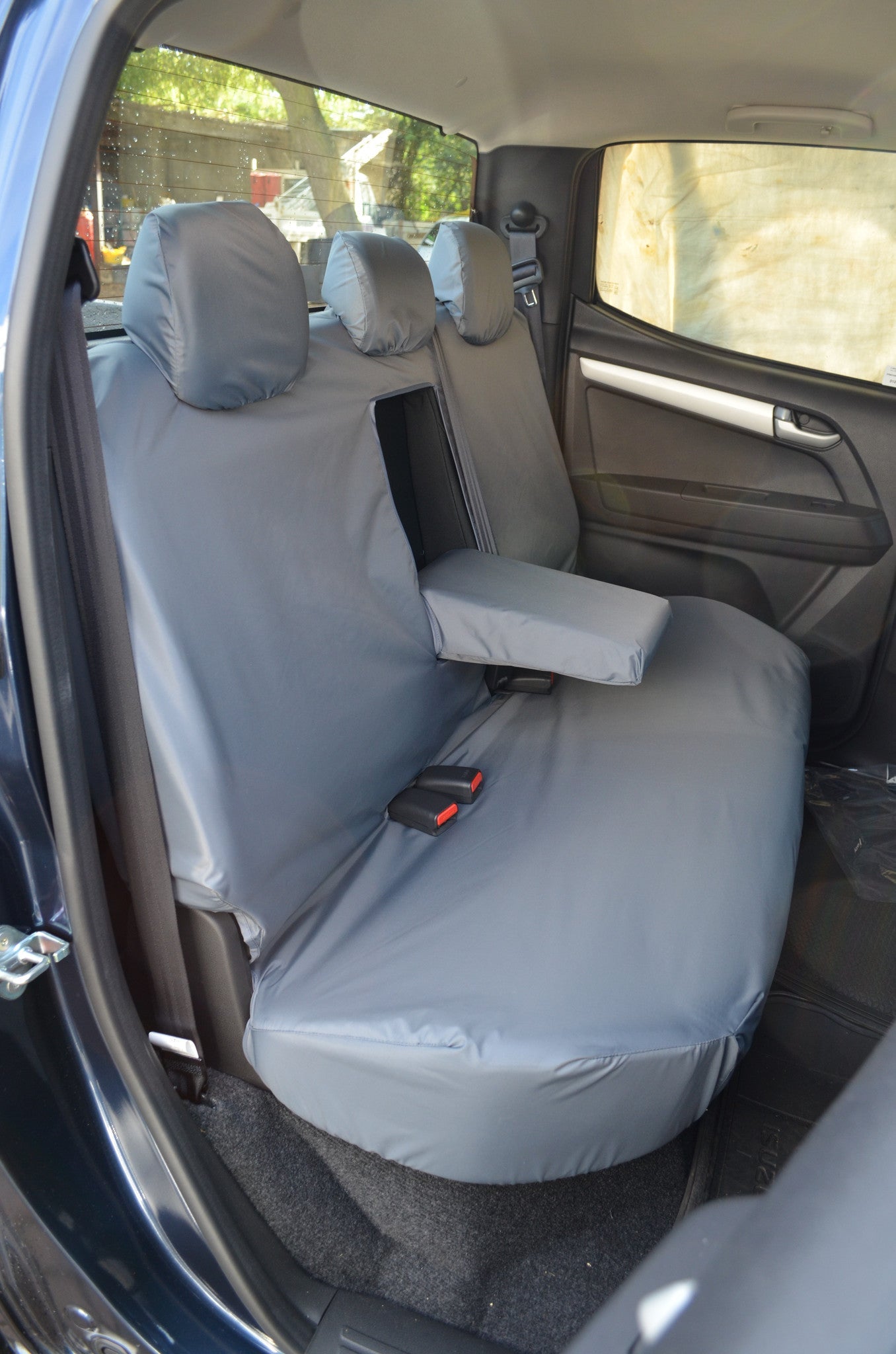 Isuzu D-Max 2012 Onwards Seat Covers Rear Seat Cover with Central Armrest / Grey Scutes Ltd