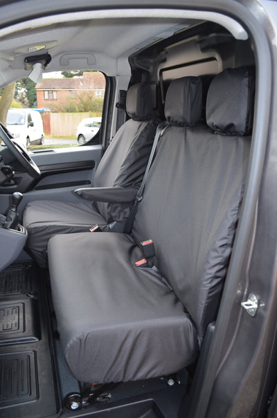 Vauxhall Vivaro 2019+ Seat Covers Black / NO Worktray Scutes Ltd