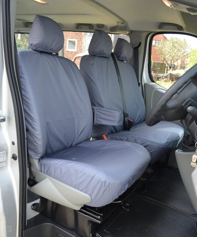 Renault Trafic 2006 - 2014 Tailored Front Seat Covers Grey / With Driver's Armrest Scutes Ltd