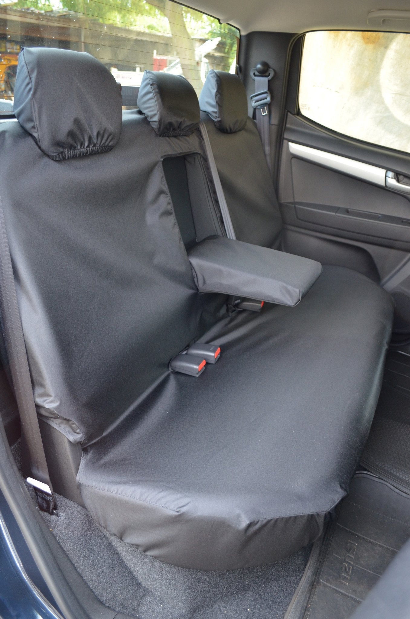 Isuzu D-Max 2012 Onwards Seat Covers Rear Seat Cover with Central Armrest / Black Scutes Ltd