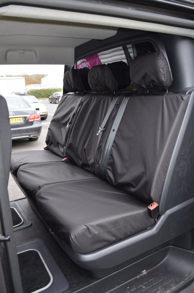 Toyota Proace 2016+ Crew Cab Rear Tailored Seat Cover Black Scutes Ltd