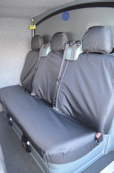 Ford Transit Van 2000 - 2013 Rear Triple Panel Van Seat Covers Black Scutes Ltd