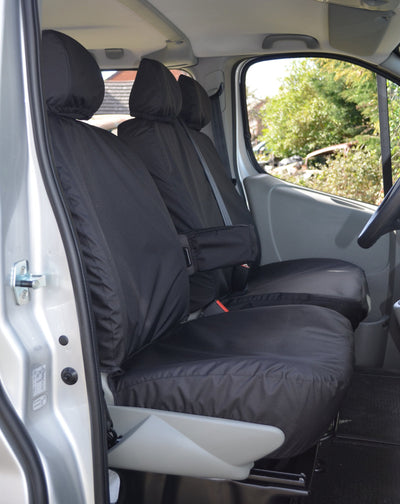 Nissan Primastar 2002 - 2006 Tailored Front Seat Covers Black / With Driver's Armrest Scutes Ltd