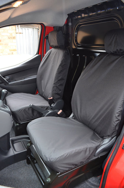 Nissan NV200 Van 2009 Onwards Tailored Front Seat Covers Black / Non-Folding Scutes Ltd