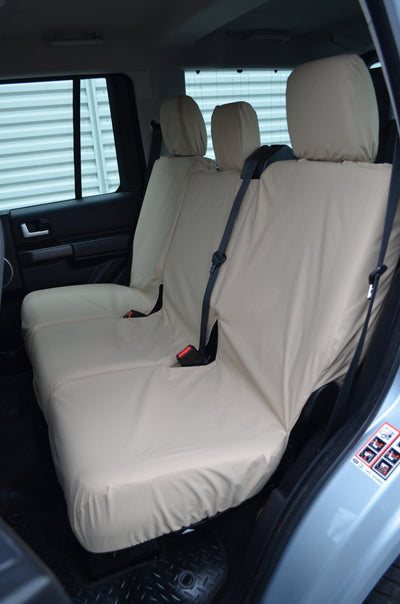 Land Rover Discovery 3 &amp; 4 (2004-2017) Seat Covers Rear 2nd Row (3 Singles) / Beige Scutes Ltd