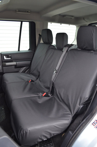 Land Rover Discovery 3 &amp; 4 (2004-2017) Seat Covers Rear 2nd Row (3 Singles) / Black Scutes Ltd