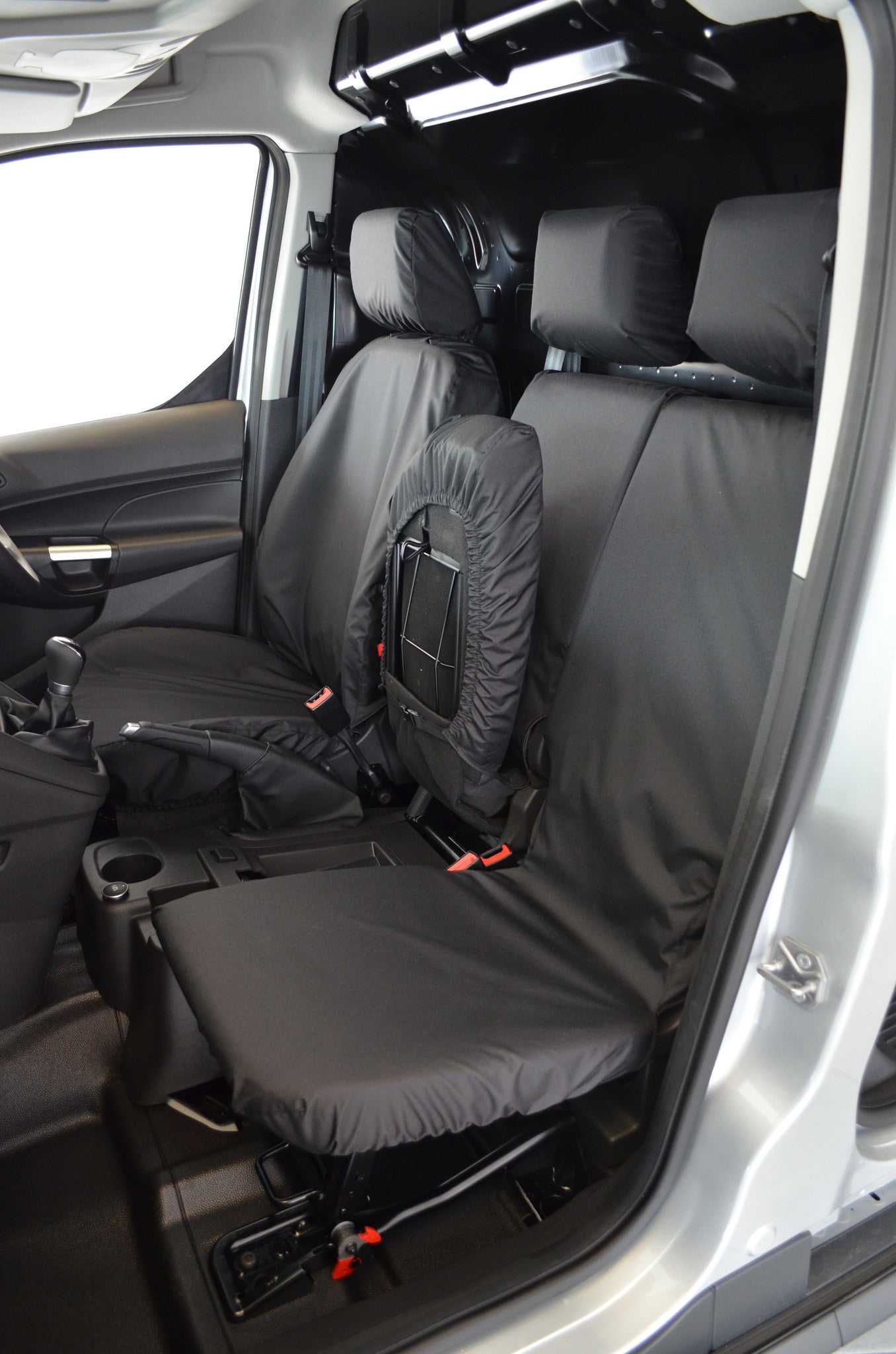Ford Transit Connect Van 2014 - 2018 3-Seater Front Seat Covers Black Scutes Ltd