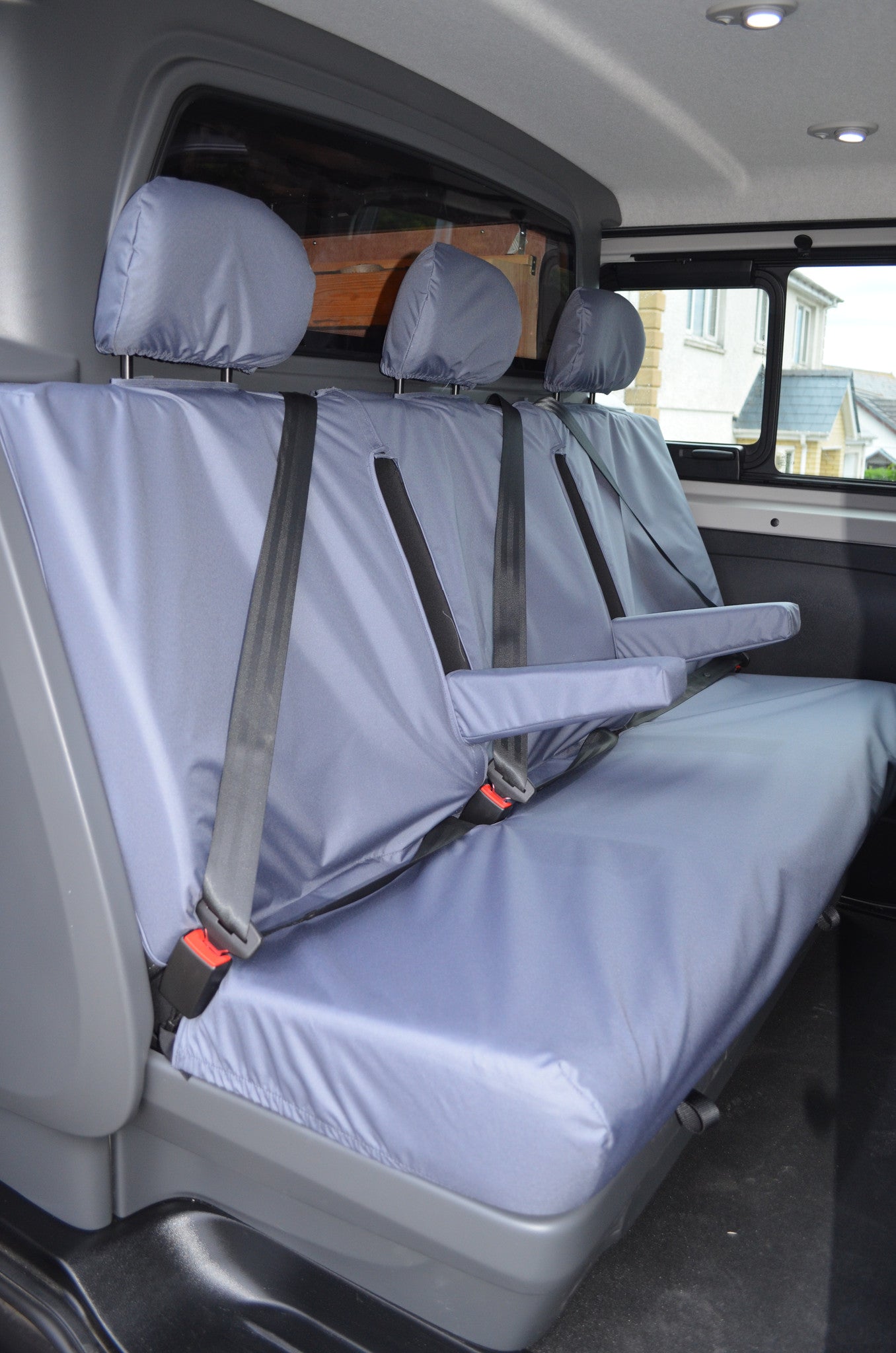 Renault Trafic Sport and Business+ Crew Van 2014+ Tailored Rear Seat Covers Rear Seats / Grey Scutes Ltd