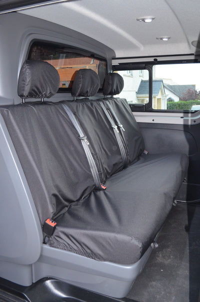 Renault Trafic Sport and Business+ Crew Van 2014+ Tailored Rear Seat Covers Rear Seats / Black Scutes Ltd