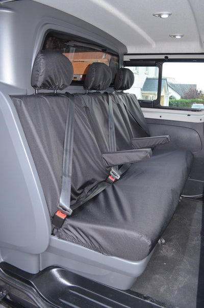 Nissan NV300 Acenta &amp; Tekna Crew Cab 2016+ Tailored Rear Seat Covers Rear Seats / Black Scutes Ltd