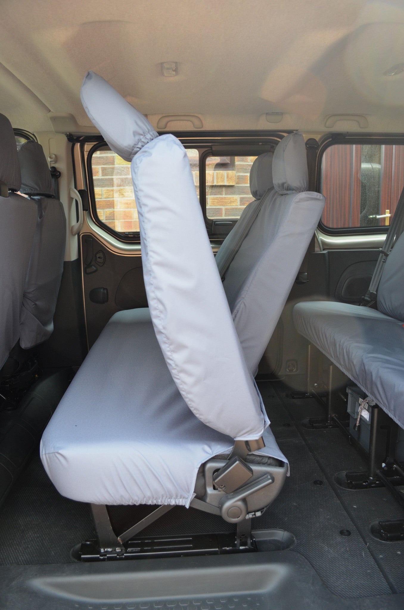 Nissan Primastar Minibus 2006 - 2014 Seat Covers Grey / 2nd Row Rear Scutes Ltd