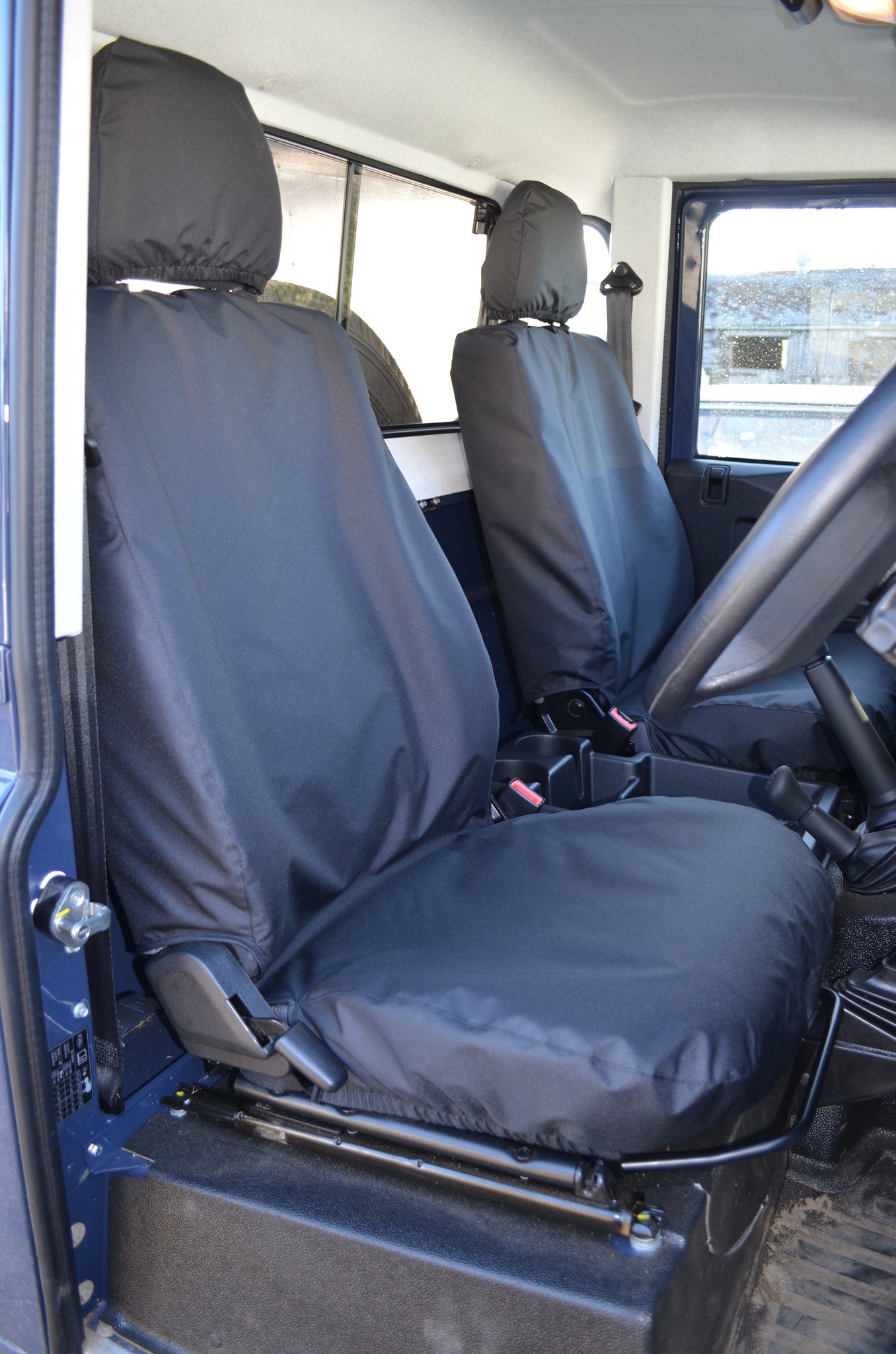 Land Rover Defender 2007 - 2015 Seat Covers Black Scutes Ltd