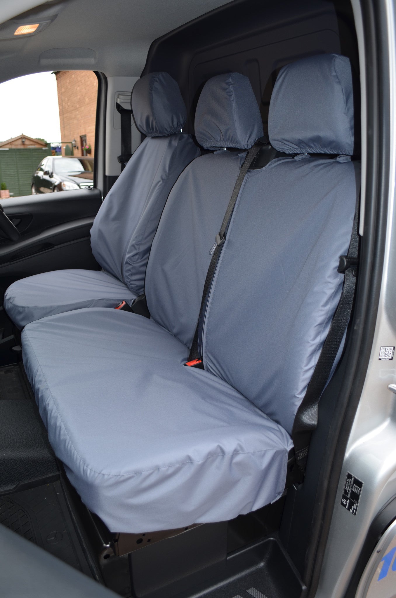 Mercedes-Benz Vito 2003-15 Tailored Front Seat Covers Driver's &amp; Double Passenger Seat / Grey Scutes Ltd