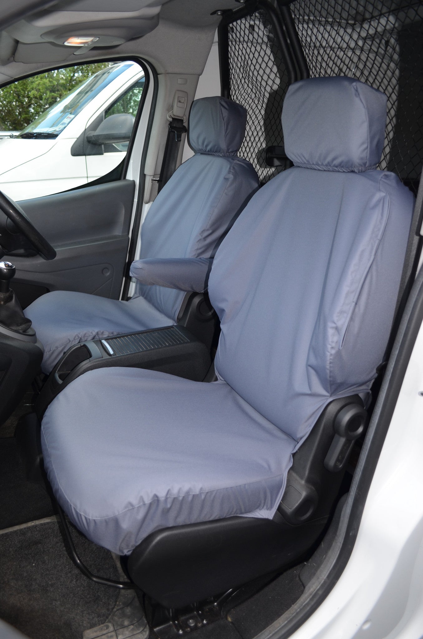 Citroen Berlingo Van 2008 - 2018 Front Pair Seat Covers Grey Scutes Ltd