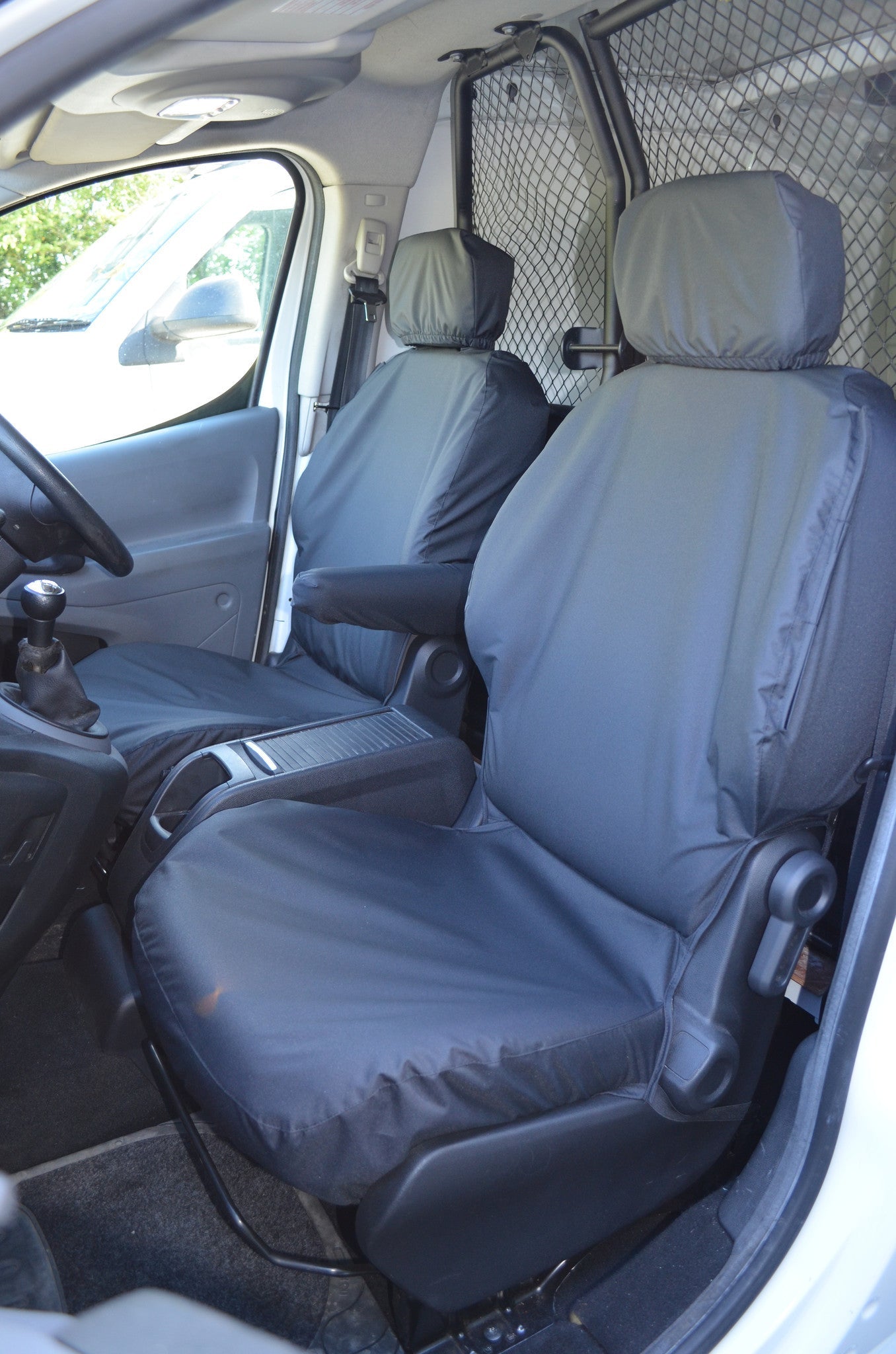 Peugeot Partner Van 2008 - 2018 Front Pair Seat Covers Black Scutes Ltd