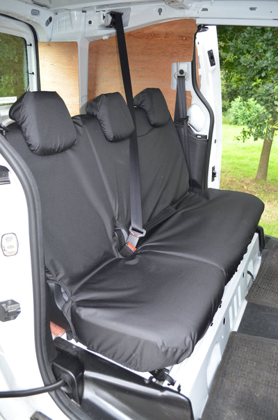 Peugeot Partner Van 2008 - 2018 Rear Single &amp; Double Seat Covers Black Scutes Ltd