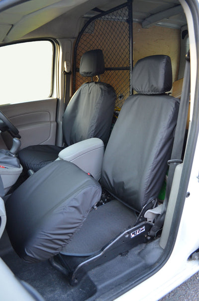 Renault Kangoo Van 2008 Onwards Seat Covers Driver's Seat and Folding Passenger Seat / Black Scutes Ltd