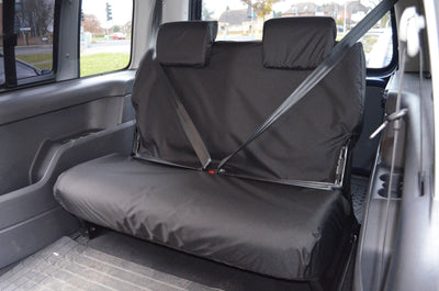 Volkswagen Caddy 2004 Onwards Seat Covers 3rd Row Double Seat / Black Scutes Ltd