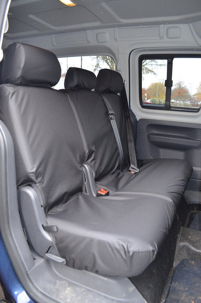Volkswagen Caddy 2004 Onwards Seat Covers 2nd Row Single &amp; Double Seats / Black Scutes Ltd