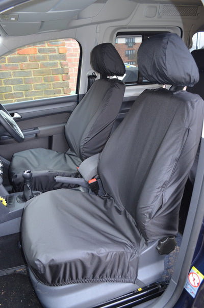 Volkswagen Caddy 2004 Onwards Seat Covers Front Pair / Black Scutes Ltd