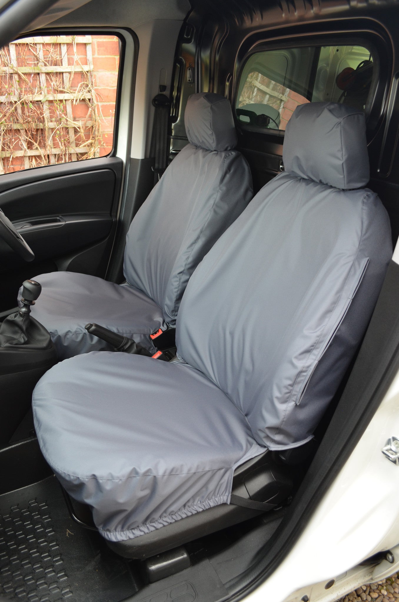 Fiat Doblo Van 2010+ Tailored Seat Covers Grey / Front Pair Scutes Ltd