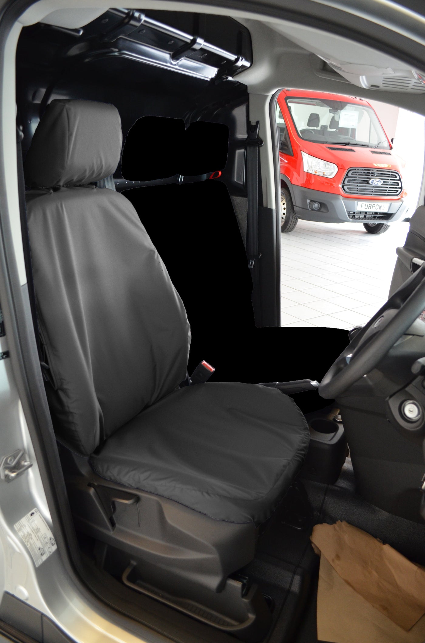 Ford Transit Connect Van 2014 - 2018 Tailored Waterproof Driver Seat Cover Black Scutes Ltd