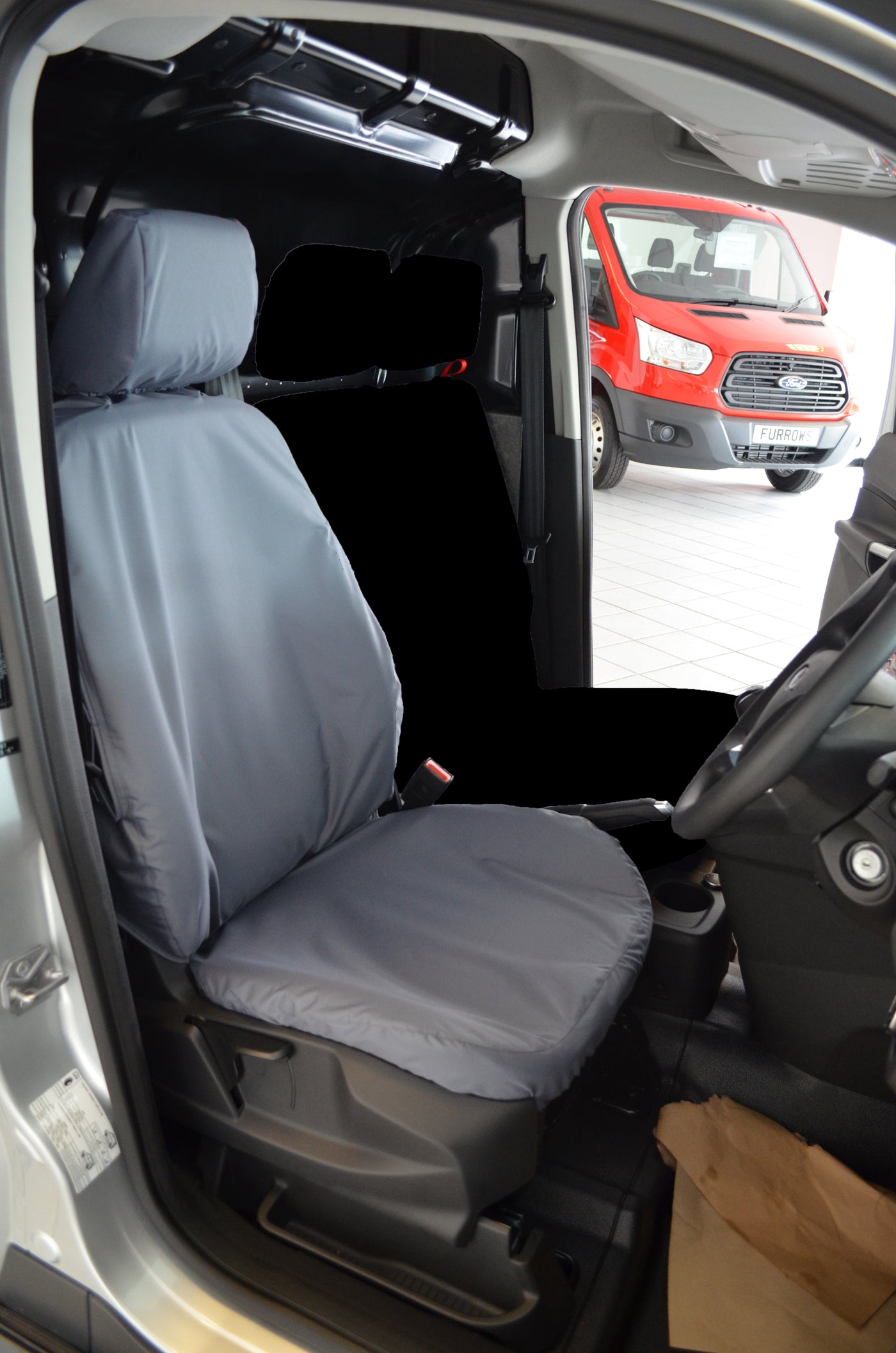 Ford Transit Connect Van 2014 - 2018 Tailored Waterproof Driver Seat Cover Grey Scutes Ltd