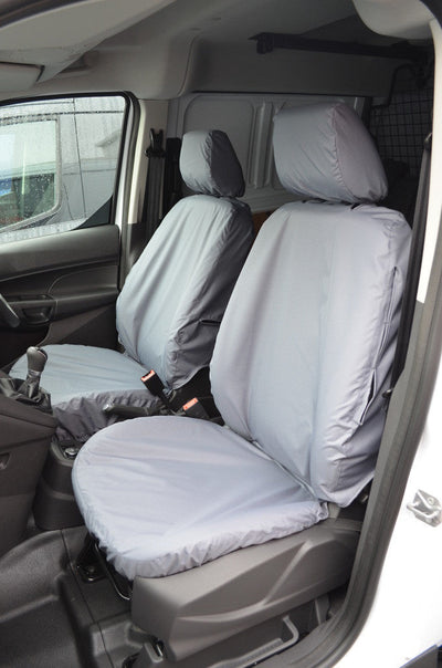 Ford Transit Connect 2018+ Tailored Seat Covers Front Pair (With Armrests) / Grey Scutes Ltd