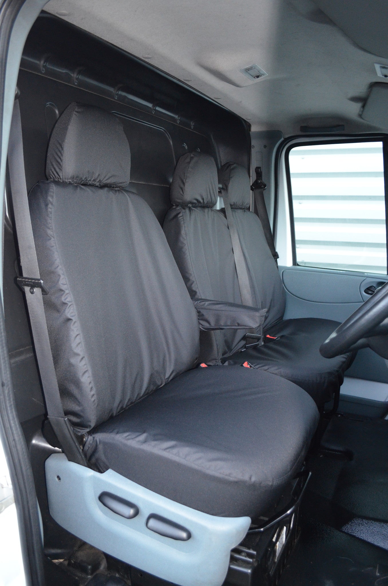 Ford Transit Van 2000 - 2013 Tailored Front Seat Covers Black Scutes Ltd