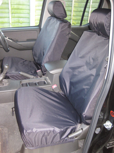 Nissan Navara Double Cab (2005 to 2016) Tailored Seat Covers Front Seats / Black Scutes Ltd