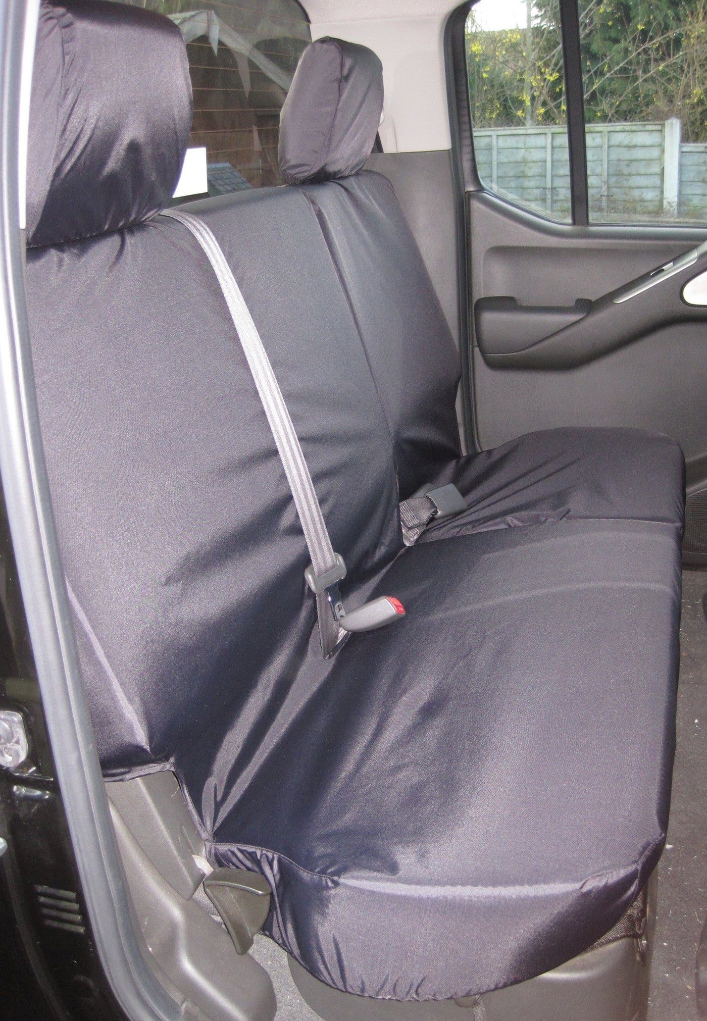 Nissan Navara Double Cab (2005 to 2016) Tailored Seat Covers Rear Seats / Black Scutes Ltd