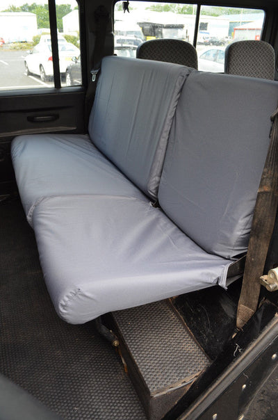 Land Rover Defender 1983 - 2007 Rear Seat Covers 2nd Row Single &amp; Double / Grey Scutes Ltd
