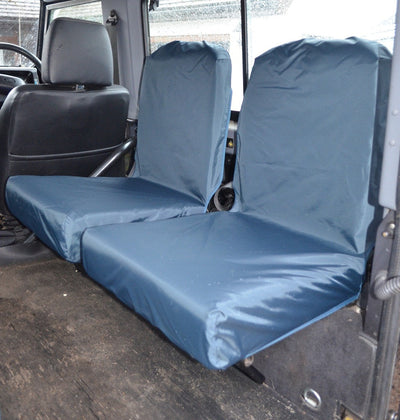 Land Rover Defender 1983 - 2007 Rear Seat Covers Set of 2 Dicky Seats / Navy Blue Scutes Ltd