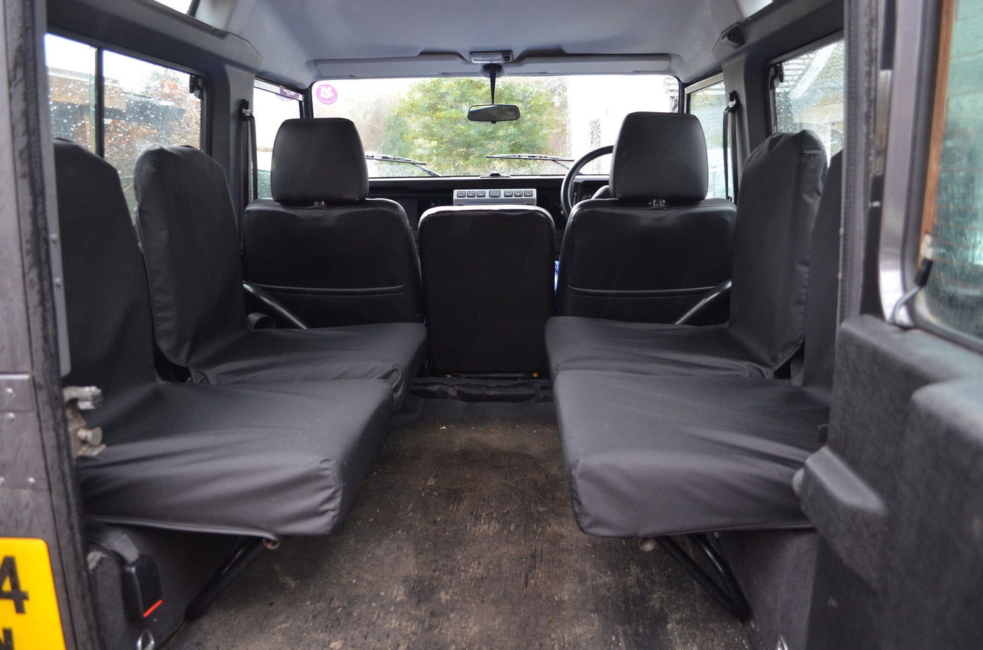 Land Rover Defender 1983 - 2007 Rear Seat Covers Set of 4 Dicky Seats / Black Scutes Ltd