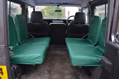 Land Rover Defender 1983 - 2007 Rear Seat Covers Set of 4 Dicky Seats / Green Scutes Ltd