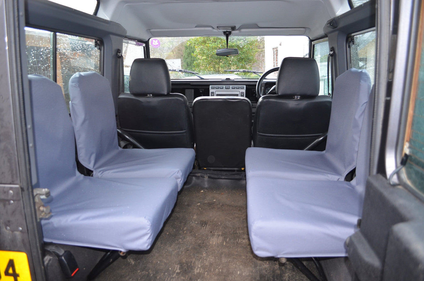Land Rover Defender 1983 - 2007 Rear Seat Covers Set of 4 Dicky Seats / Grey Scutes Ltd