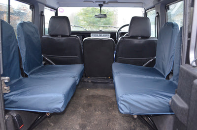 Land Rover Defender 1983 - 2007 Rear Seat Covers Set of 4 Dicky Seats / Navy Blue Scutes Ltd